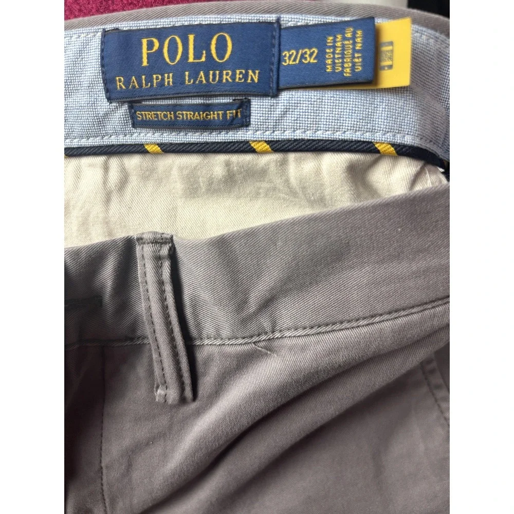 Polo Ralph Lauren Pants Mens 32x31 Gray Stretch Straight Fit Polo Chino Casual